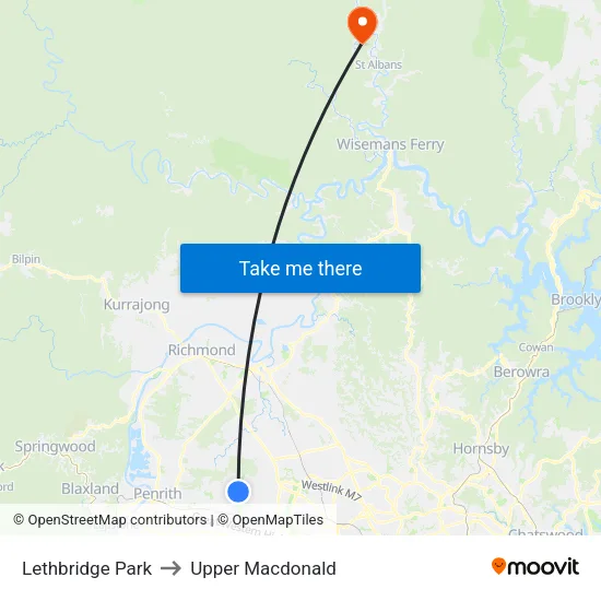Lethbridge Park to Upper Macdonald map