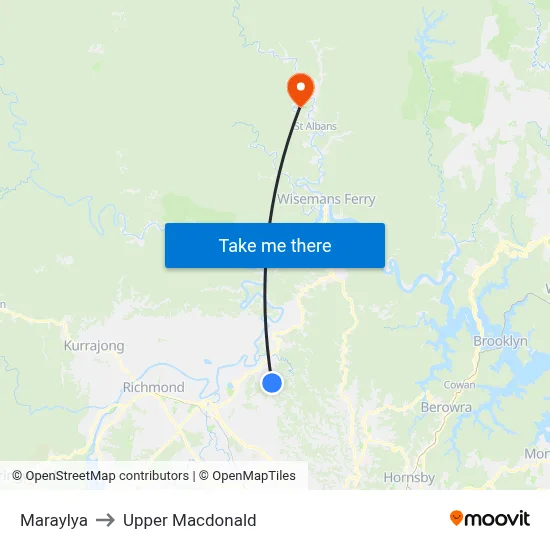 Maraylya to Upper Macdonald map