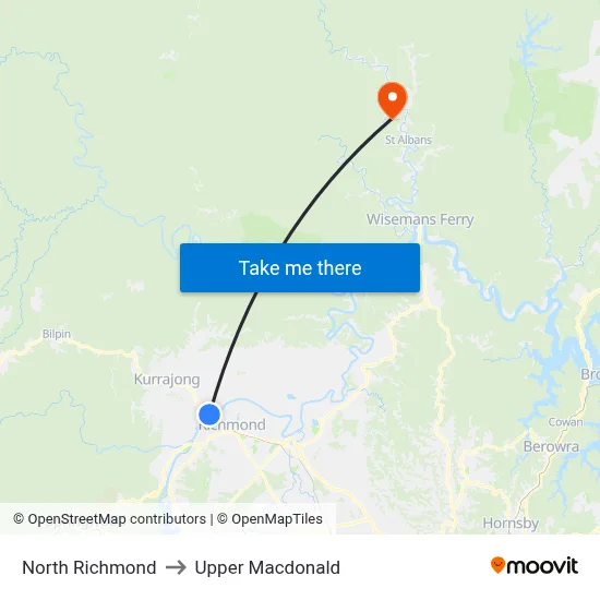 North Richmond to Upper Macdonald map