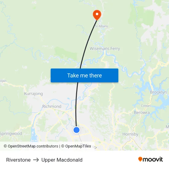 Riverstone to Upper Macdonald map