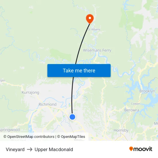 Vineyard to Upper Macdonald map