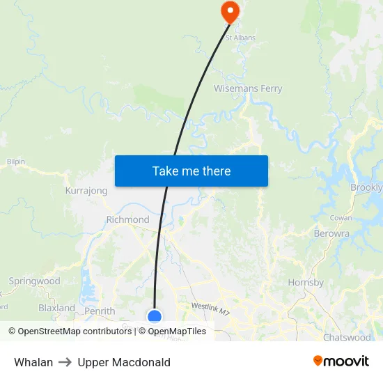 Whalan to Upper Macdonald map