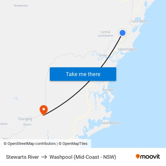 Stewarts River to Washpool (Mid-Coast - NSW) map