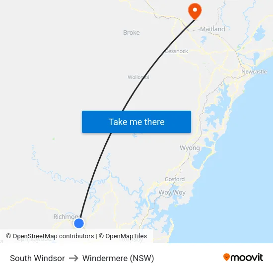 South Windsor to Windermere (NSW) map