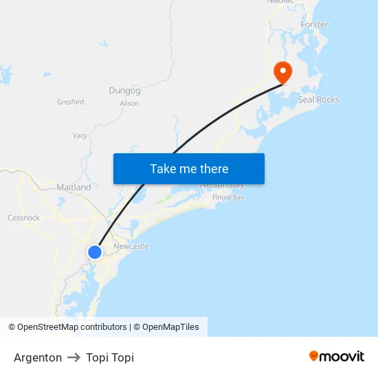 Argenton to Topi Topi map