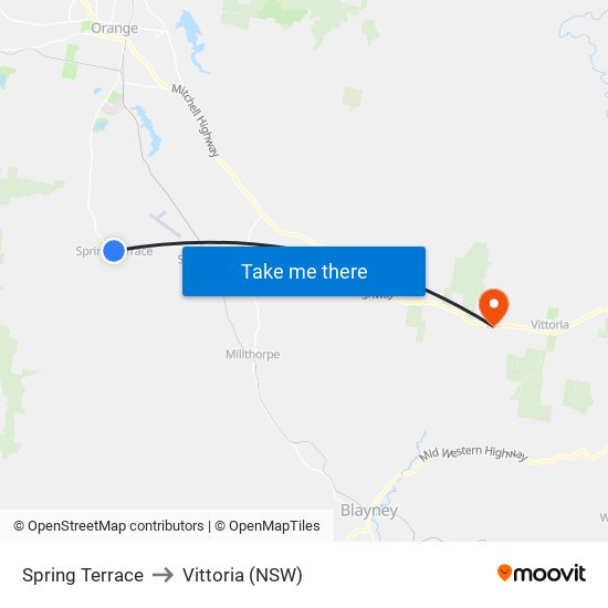 Spring Terrace to Vittoria (NSW) map