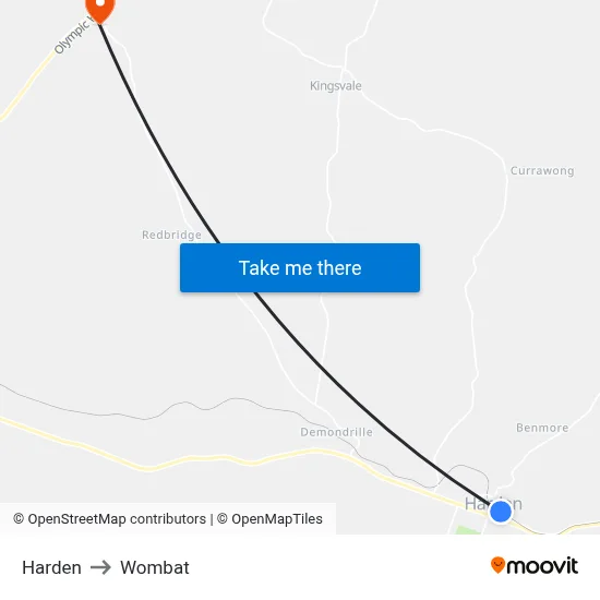 Harden to Wombat map