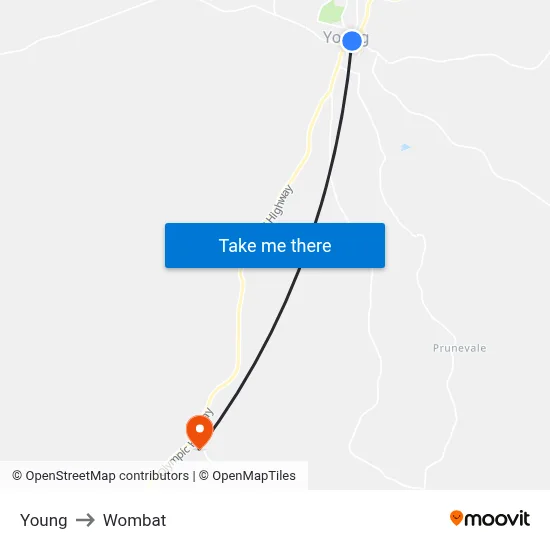 Young to Wombat map