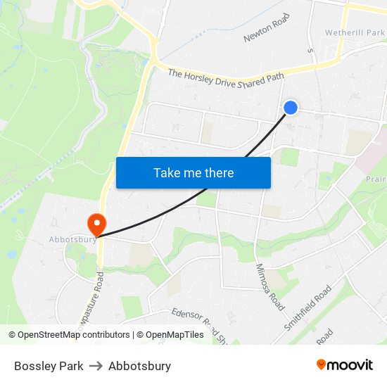 Bossley Park to Abbotsbury map