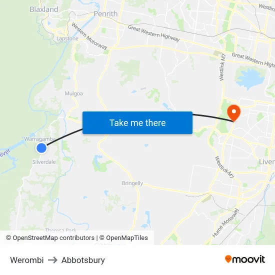 Werombi to Abbotsbury map