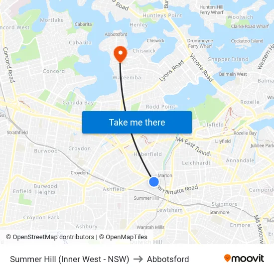 Summer Hill (Inner West - NSW) to Abbotsford map