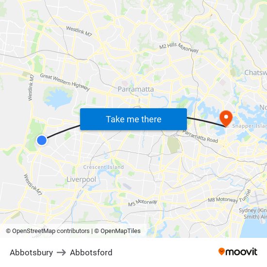 Abbotsbury to Abbotsford map