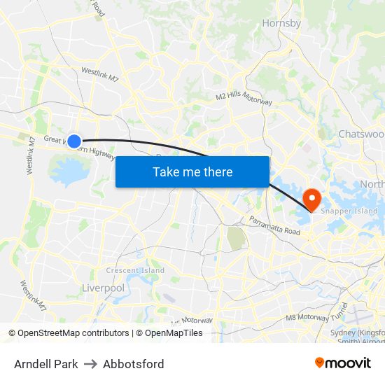 Arndell Park to Abbotsford map