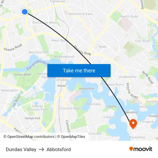 Dundas Valley to Abbotsford map