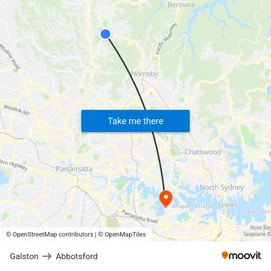 Galston to Abbotsford map