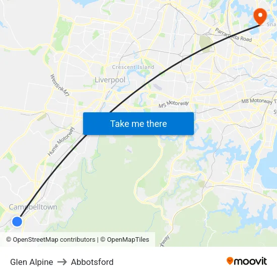 Glen Alpine to Abbotsford map