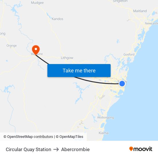 Circular Quay Station to Abercrombie map