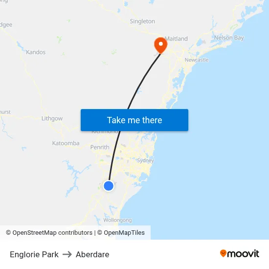 Englorie Park to Aberdare map