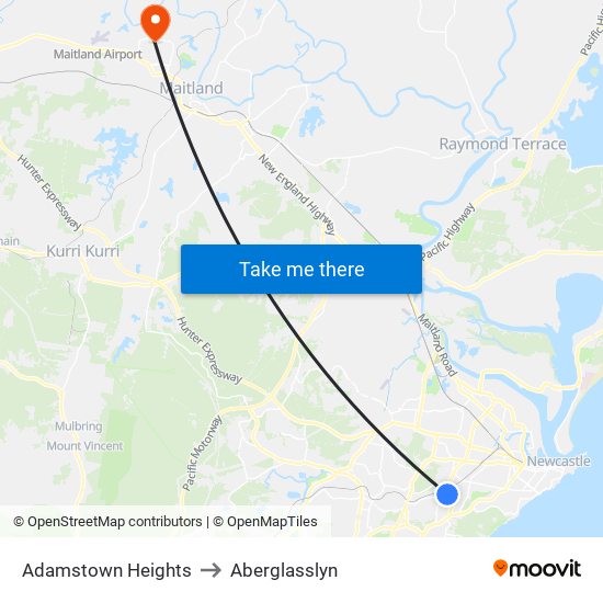 Adamstown Heights to Aberglasslyn map