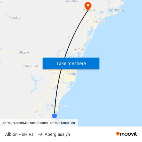 Albion Park Rail to Aberglasslyn map