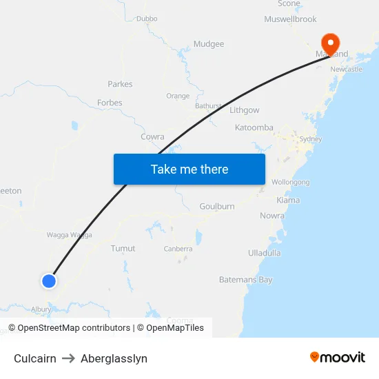 Culcairn to Aberglasslyn map