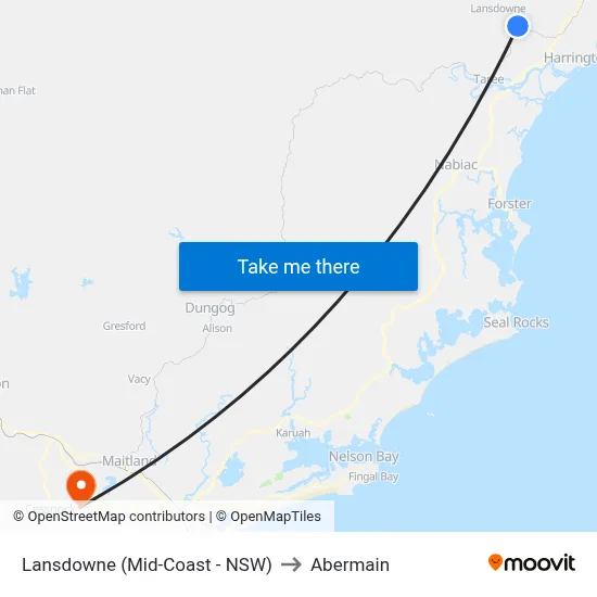 Lansdowne (Mid-Coast - NSW) to Abermain map