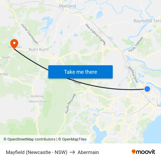 Mayfield (Newcastle - NSW) to Abermain map