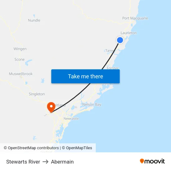 Stewarts River to Abermain map