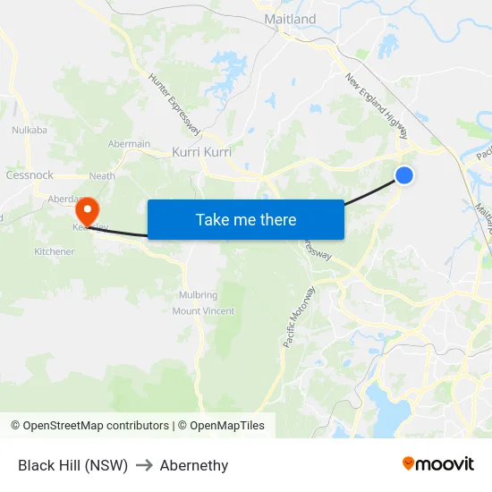 Black Hill (NSW) to Abernethy map