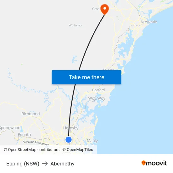 Epping (NSW) to Abernethy map
