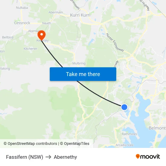 Fassifern (NSW) to Abernethy map