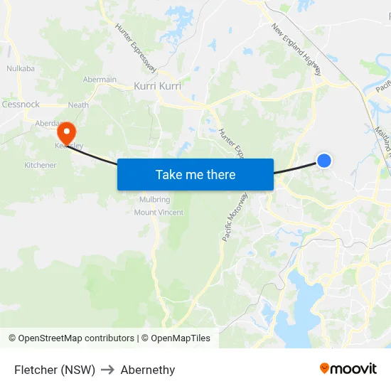 Fletcher (NSW) to Abernethy map