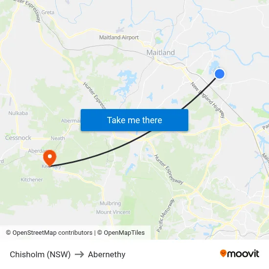 Chisholm (NSW) to Abernethy map