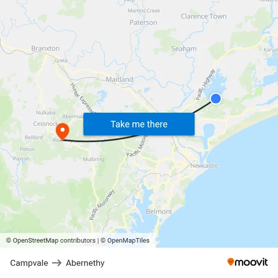 Campvale to Abernethy map
