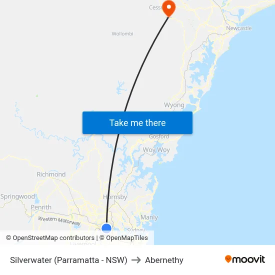 Silverwater (Parramatta - NSW) to Abernethy map