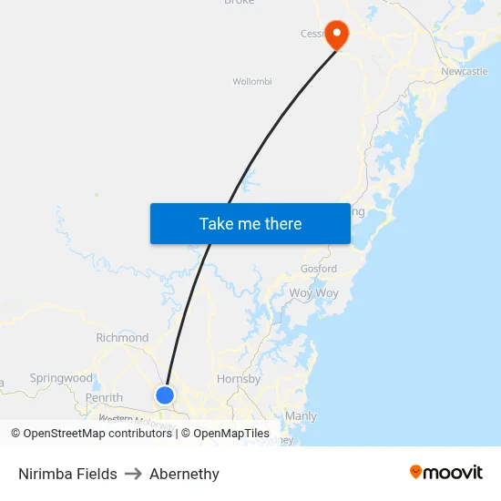 Nirimba Fields to Abernethy map