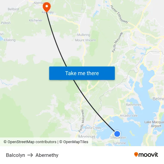Balcolyn to Abernethy map