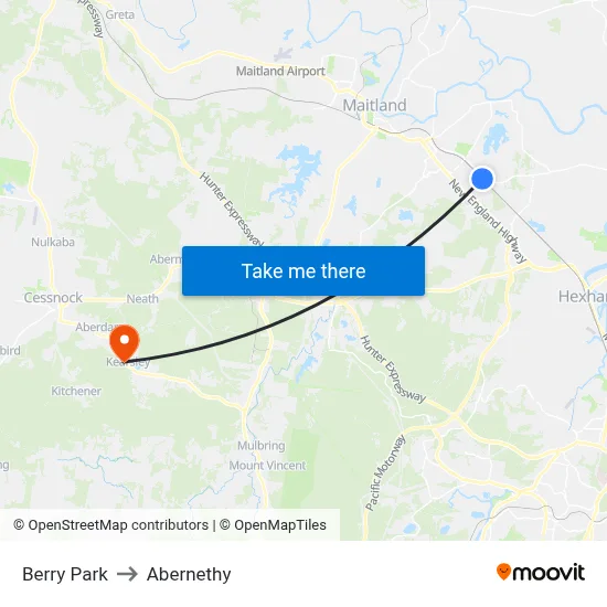 Berry Park to Abernethy map
