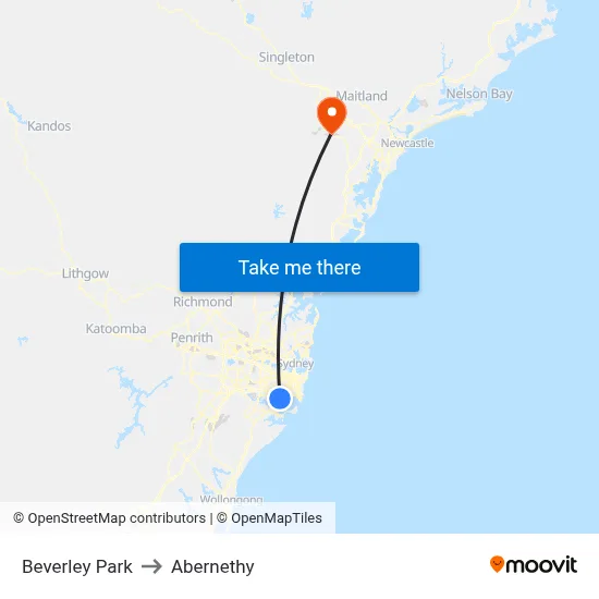 Beverley Park to Abernethy map