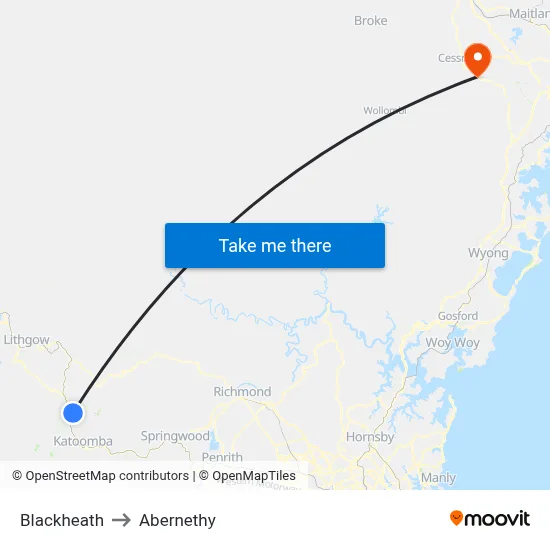 Blackheath to Abernethy map