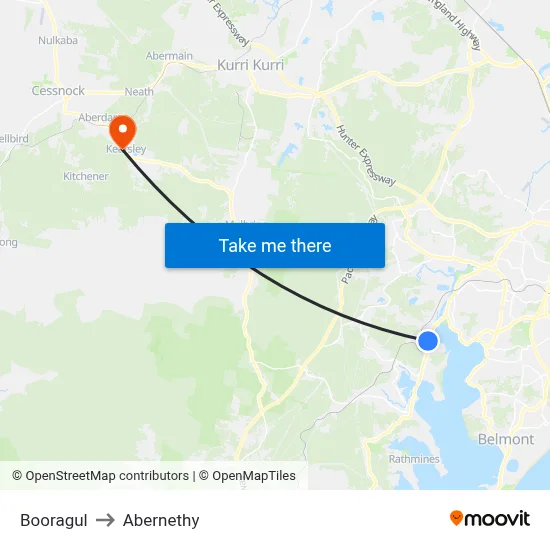 Booragul to Abernethy map