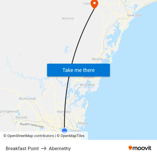 Breakfast Point to Abernethy map