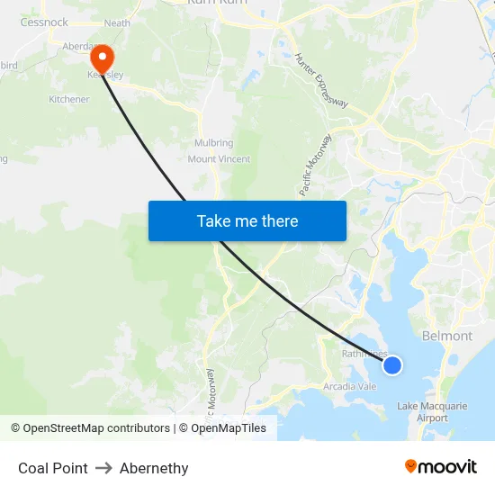 Coal Point to Abernethy map