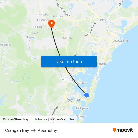 Crangan Bay to Abernethy map