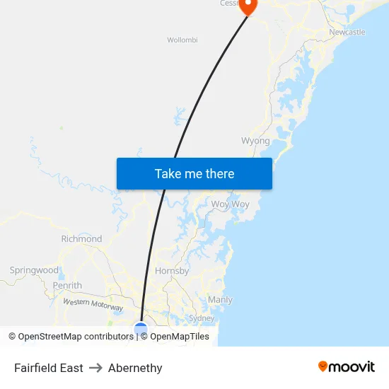 Fairfield East to Abernethy map