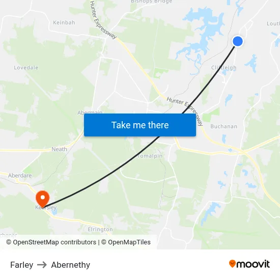 Farley to Abernethy map