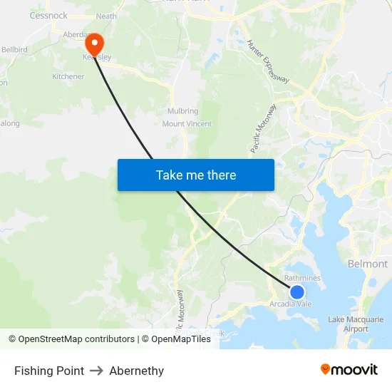 Fishing Point to Abernethy map