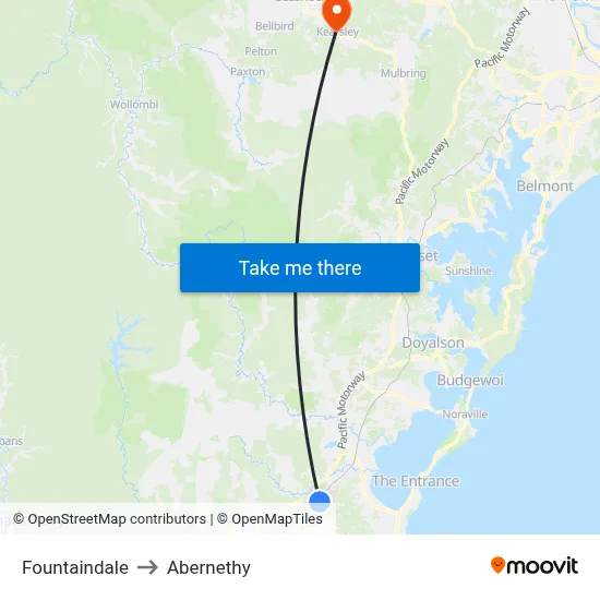 Fountaindale to Abernethy map