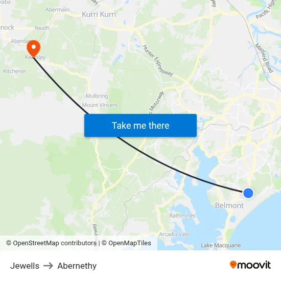 Jewells to Abernethy map