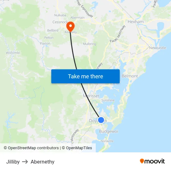Jilliby to Abernethy map